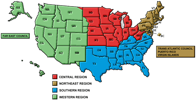 BSA Regions Map