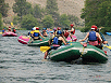 Whitewater guide training on the river